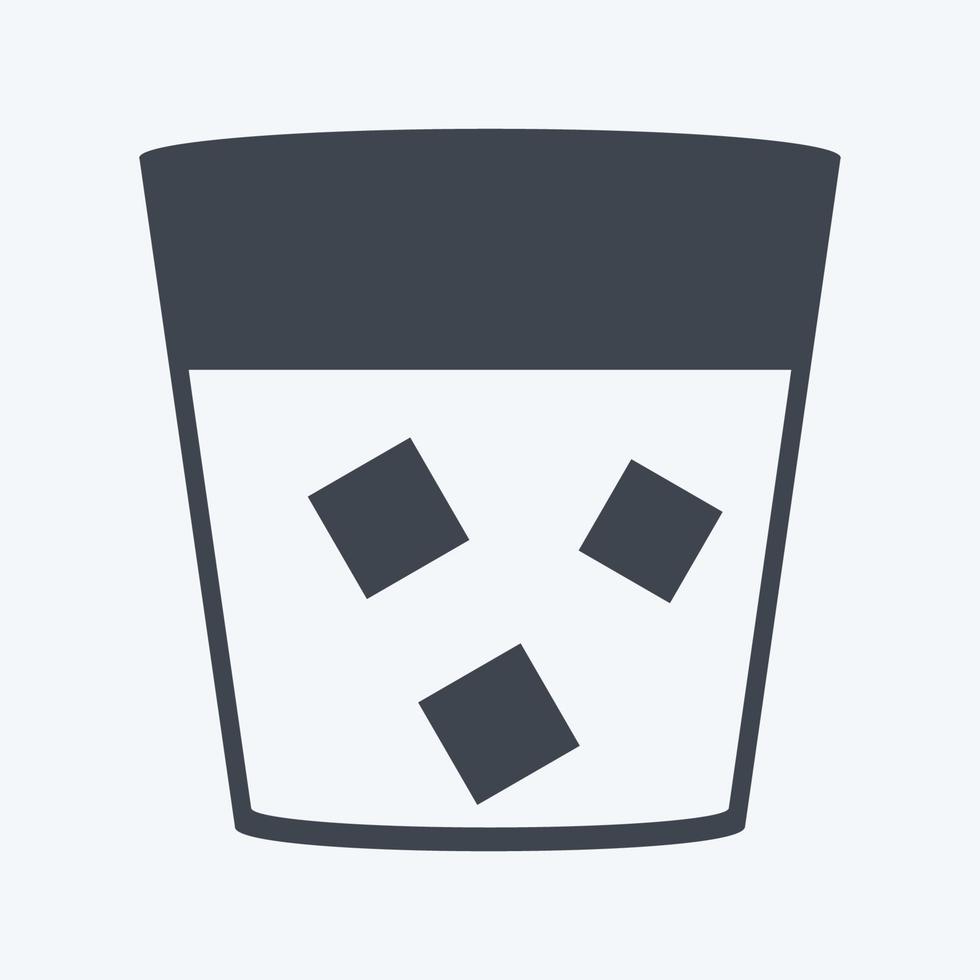 White Russian Drink Icon in trendy glyph style isolated on soft blue background vector