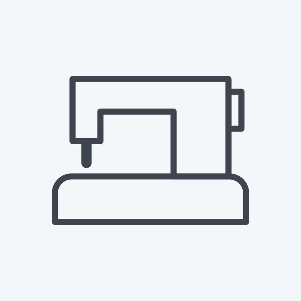 Sewing Machine Icon in trendy line style isolated on soft blue background vector