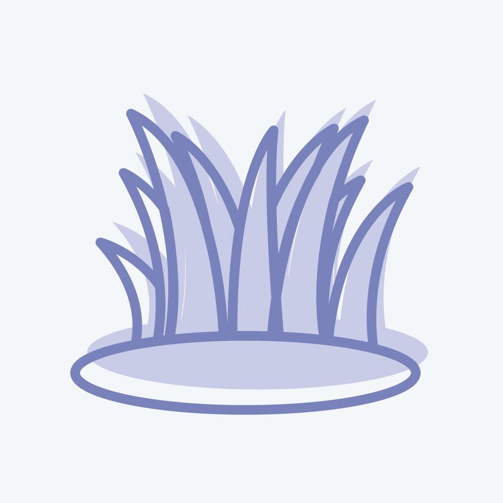 Grass Icon in trendy two tone style isolated on soft blue background vector