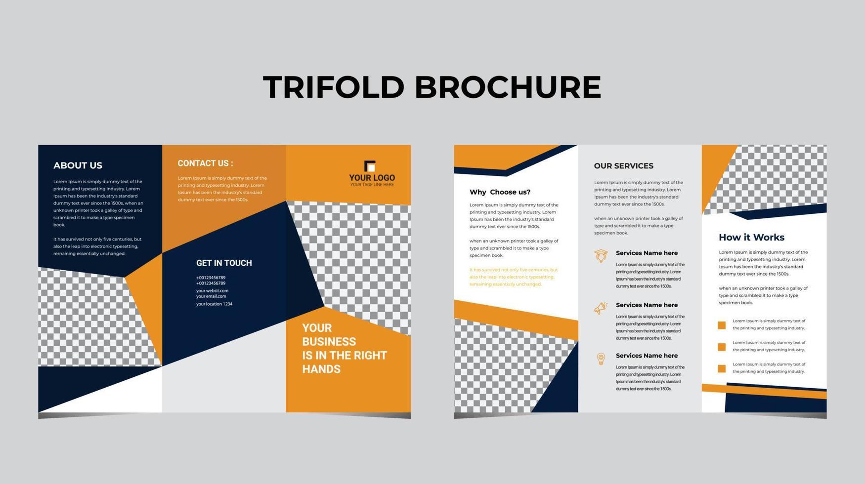 Brochure design, brochure template, creative tri-fold, trend brochure vector