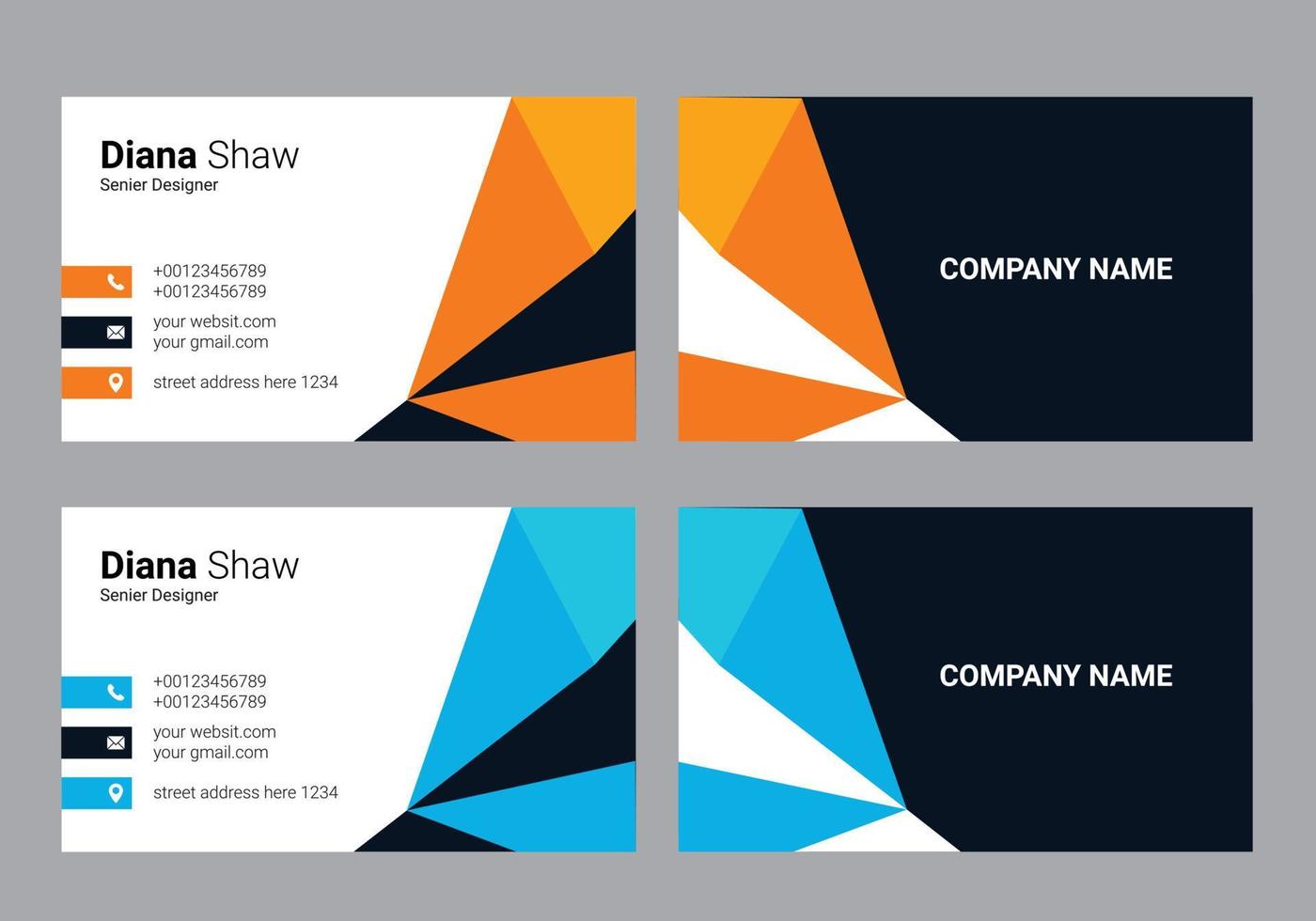 business card template design vector