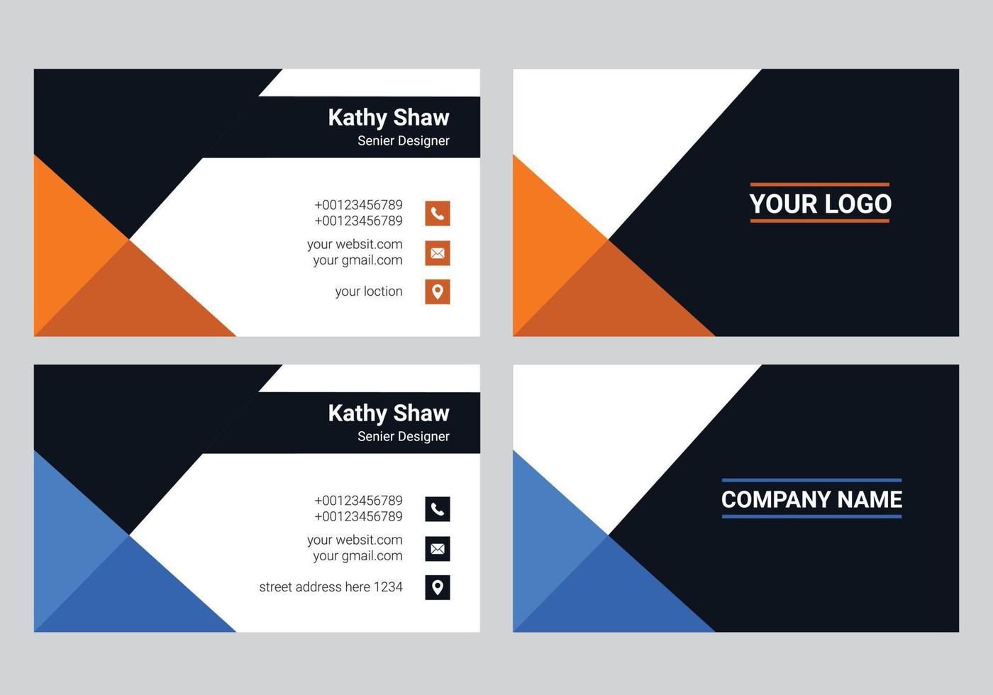 business card template design vector