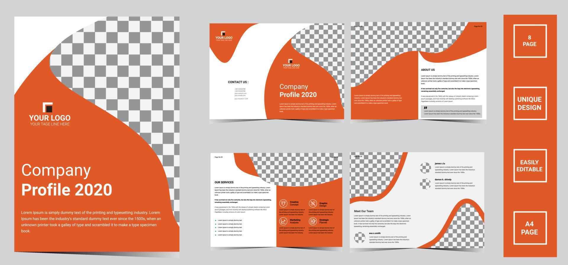 08 Pages corporate business brochure template vector
