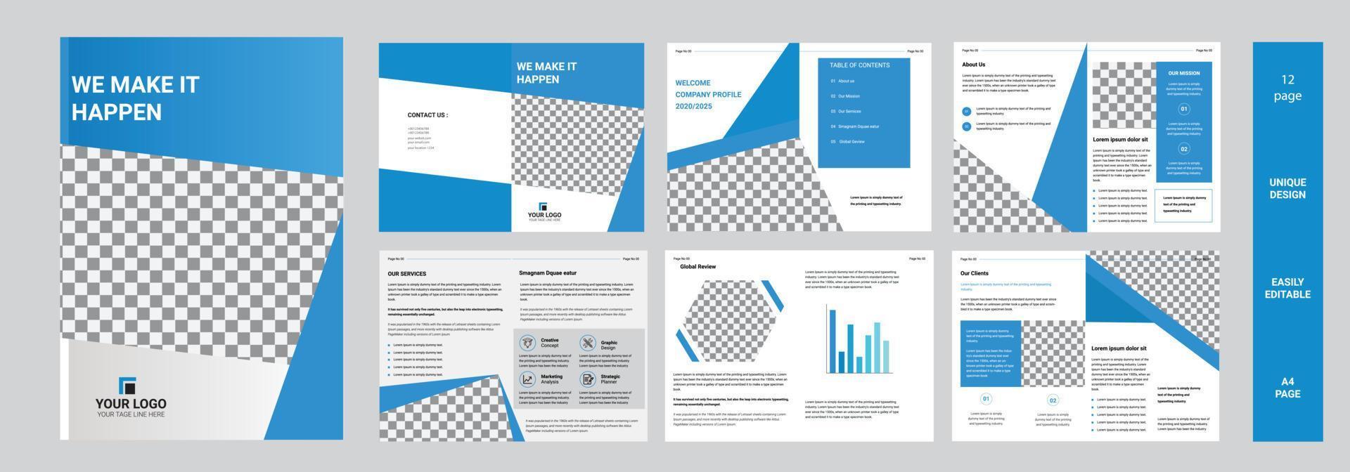 Professional corporate business brochure or booklet Template Vector