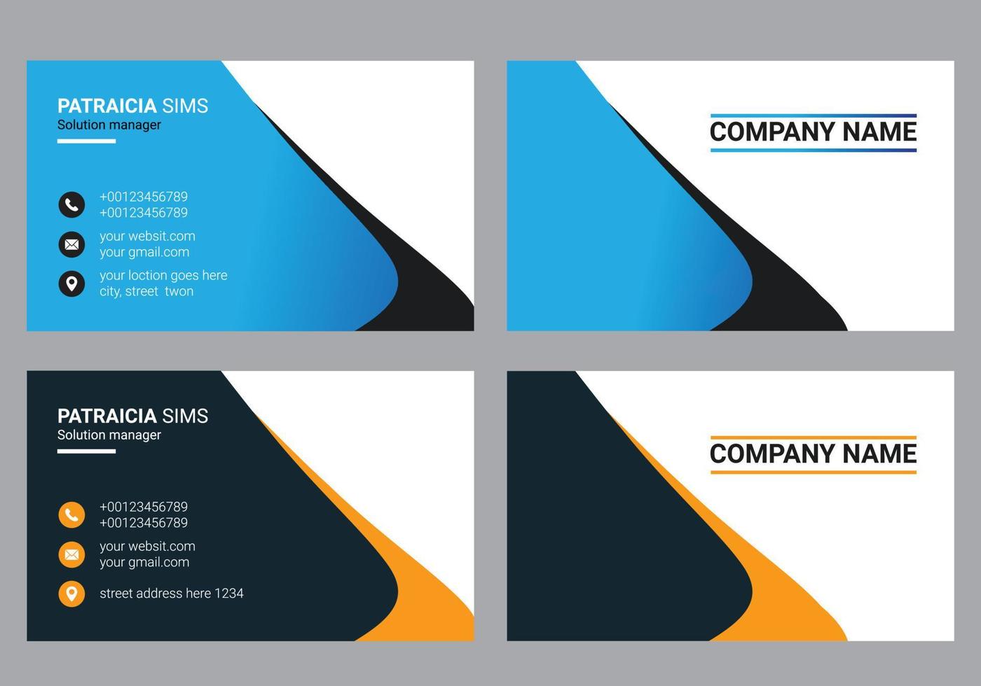 Creative and Clean Double-sided Business Card vector