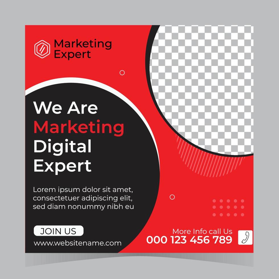 Digital marketing social media post template vector
