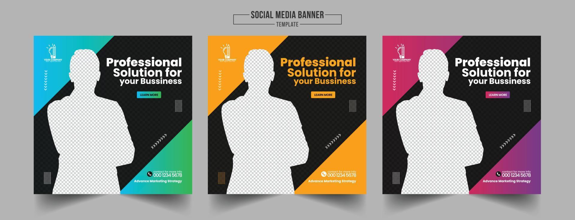 Corporate social media post, creative banner template design and marketing banner vector