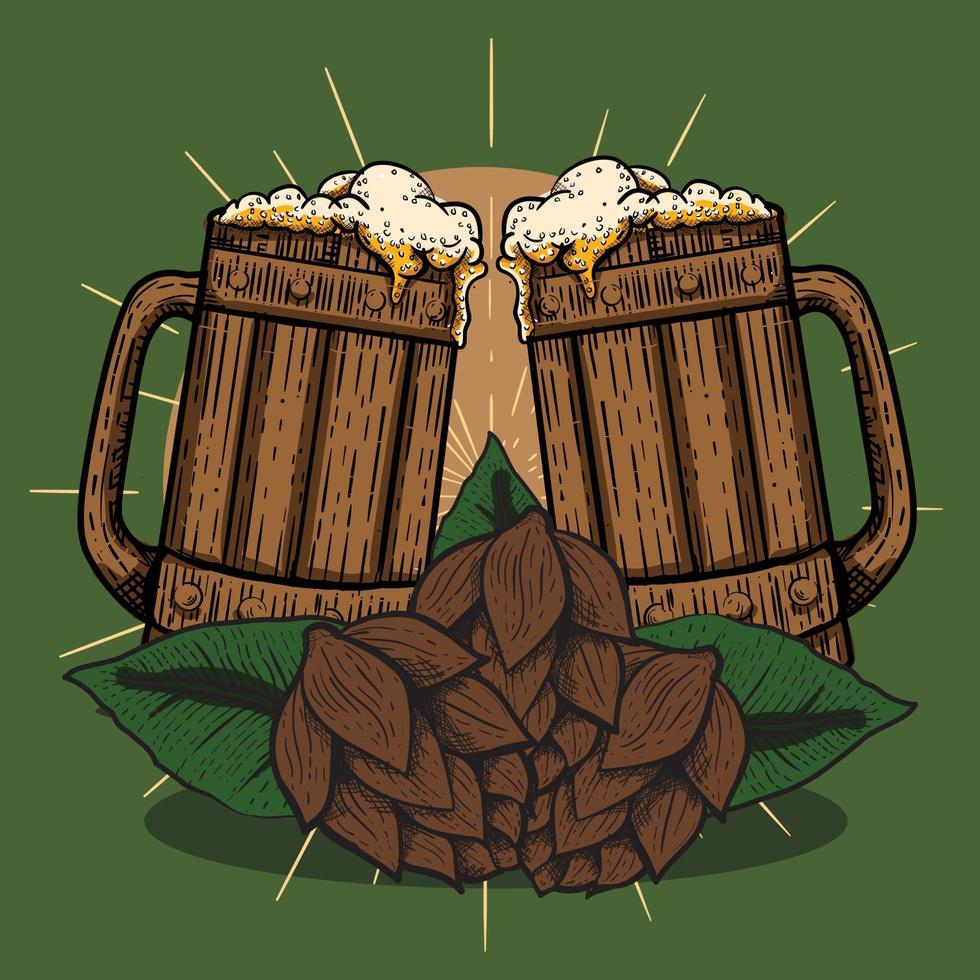 ilustration of beer glass with Premium Vector