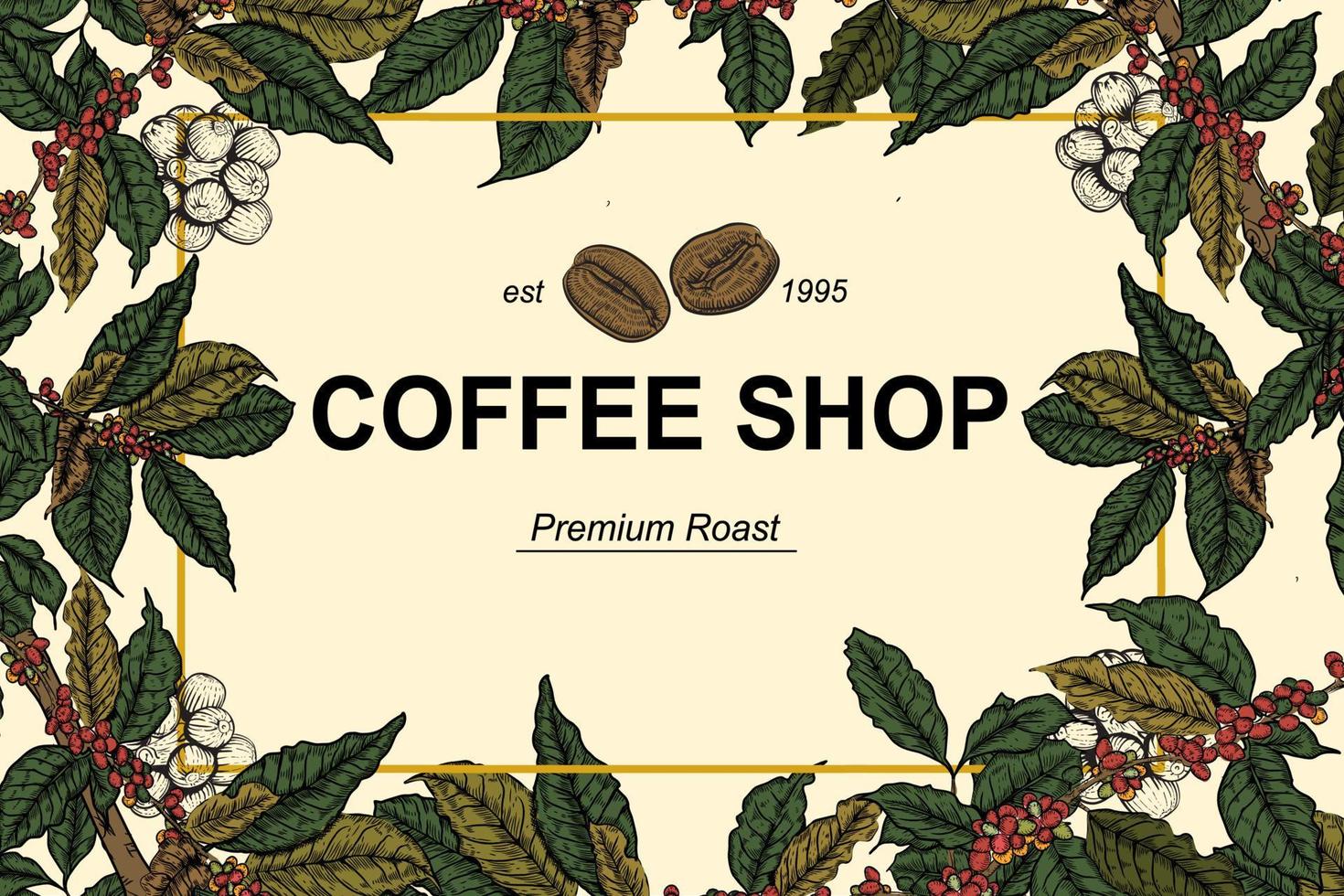 llustration of premium roast with engraving style free  Vector