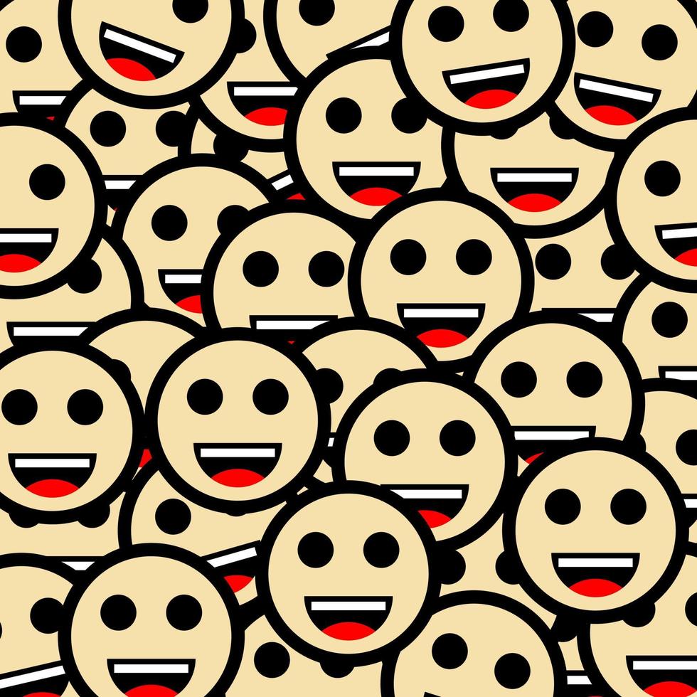 Illustration of a yellow laugh emoticon for a pattern. vector