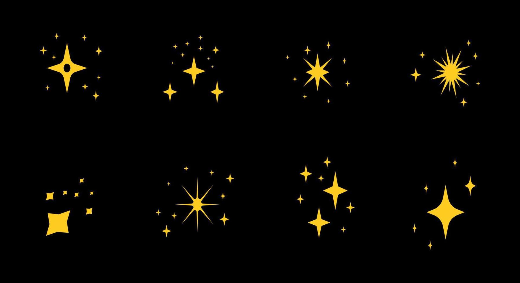 ilustración de estrellas brillantes en el cielo vector