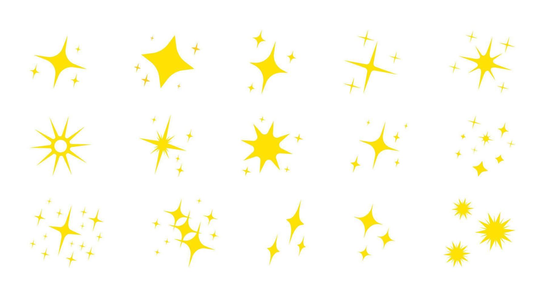 Illustration of sparkling star in set vector