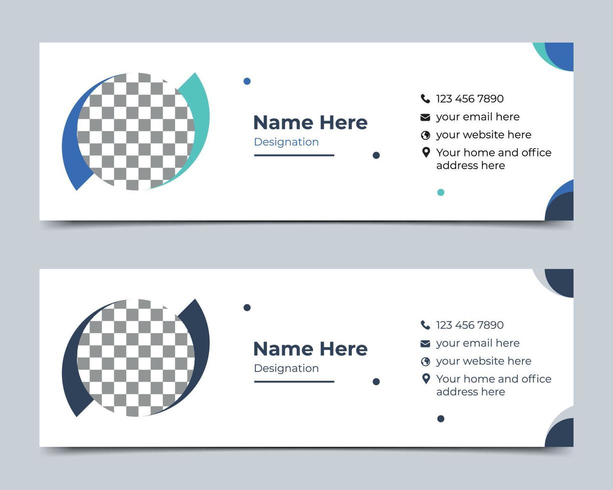 Email signature template design or email footer and personal social media cover Premium Vector