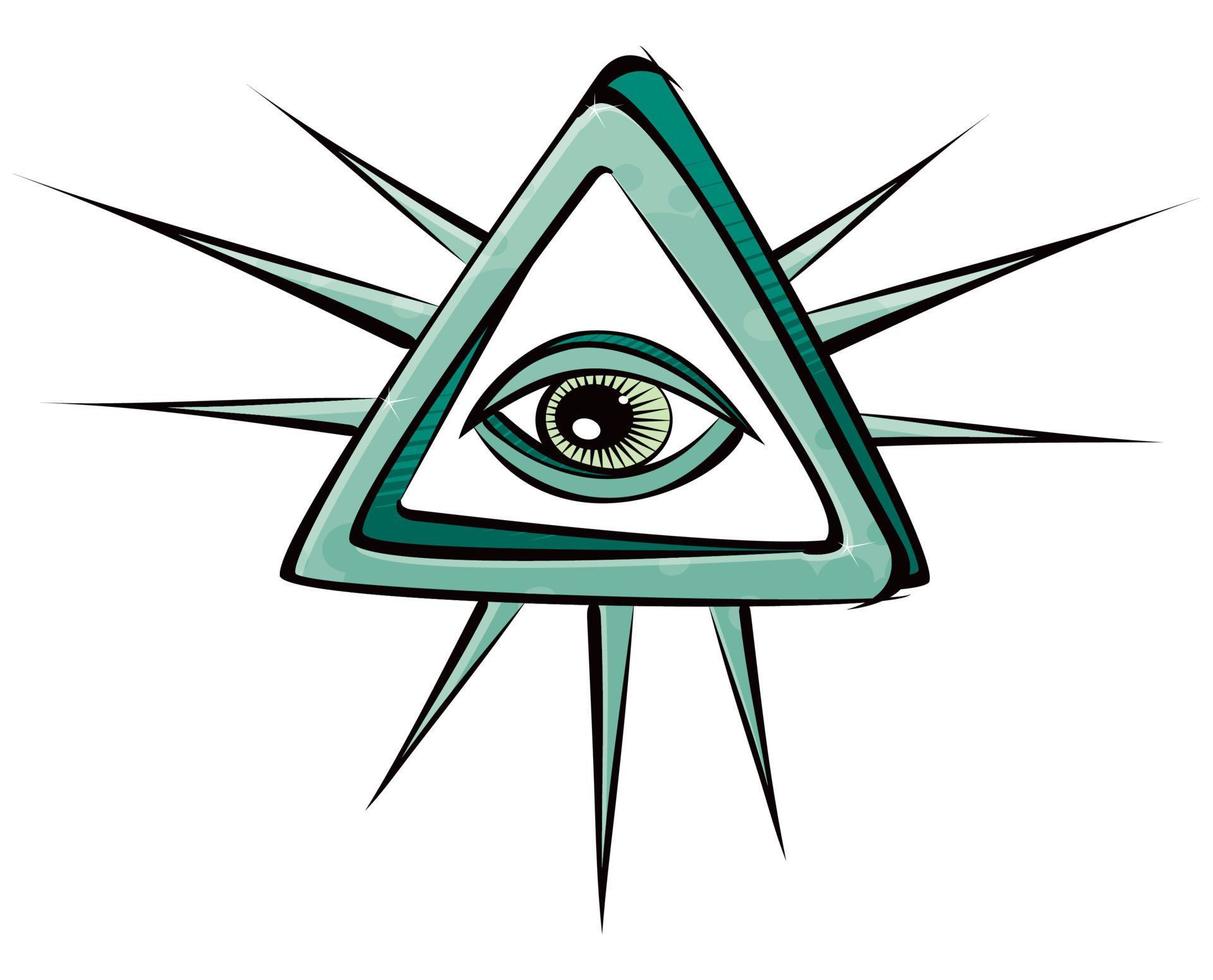 All seeing eye mystic sign vector