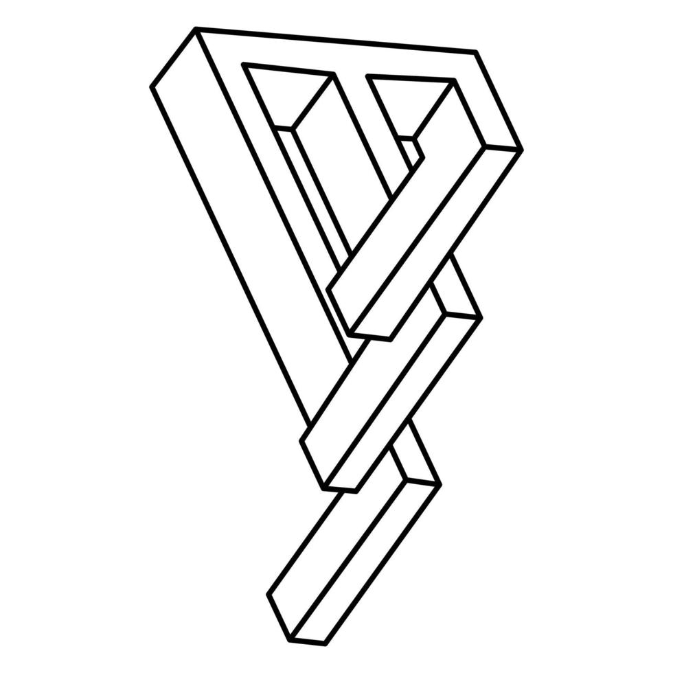 Geometric figures. Optical illusion object. Impossible shapes. Web design element.  Line design. Op art. vector