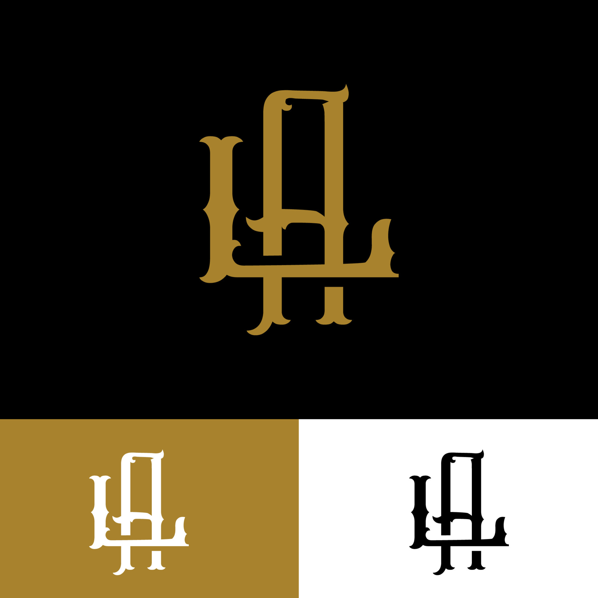 Gold Alphabet Letter Lm L M Logo Combination Icon Design Stock