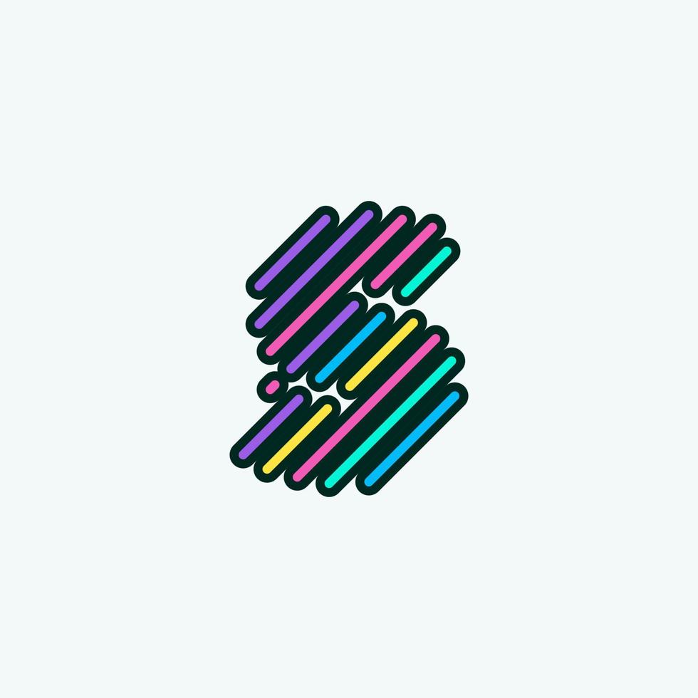 Modern Colorful S Letter element logo design template. Cute comic alphabet icon Vector Illustration perfect for your visual identity.