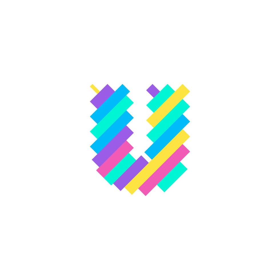 Colorful modern Pixel U Letter logo design template. Creative technology icon symbol element Vector Illustration perfect for your visual identity.