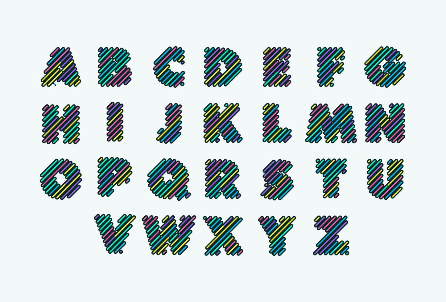 Colorful Modern alphabet set design element design template Vector Illustration.