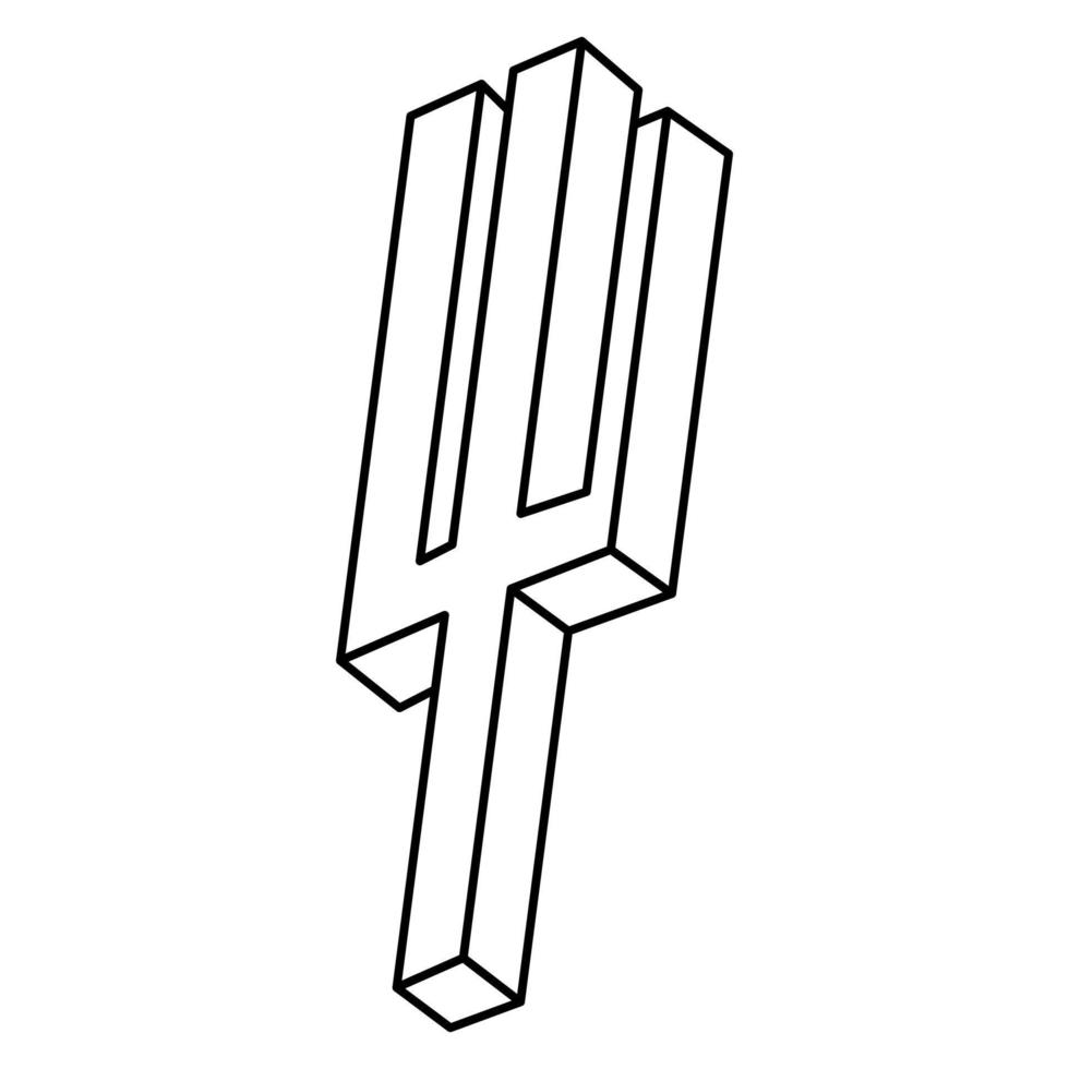 Impossible object. Optical illusion shape. 3d illustration. Geometric figures. vector