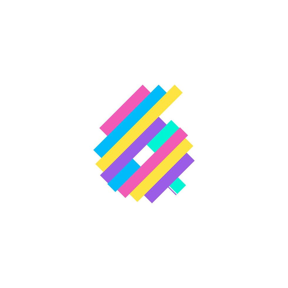 Colorful modern Pixel 6 number logo design template. Creative technology icon symbol element Vector Illustration perfect for your visual identity.