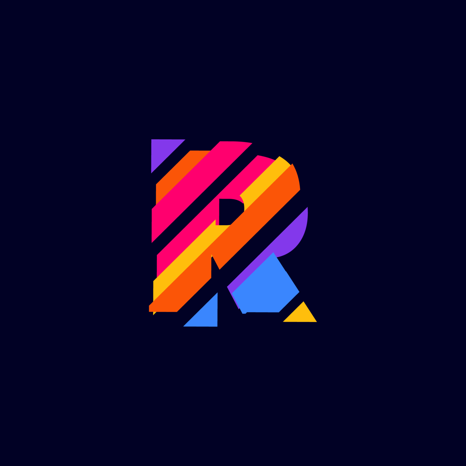 Colorful Abstract R Letter logo volume design template. R font icon ...