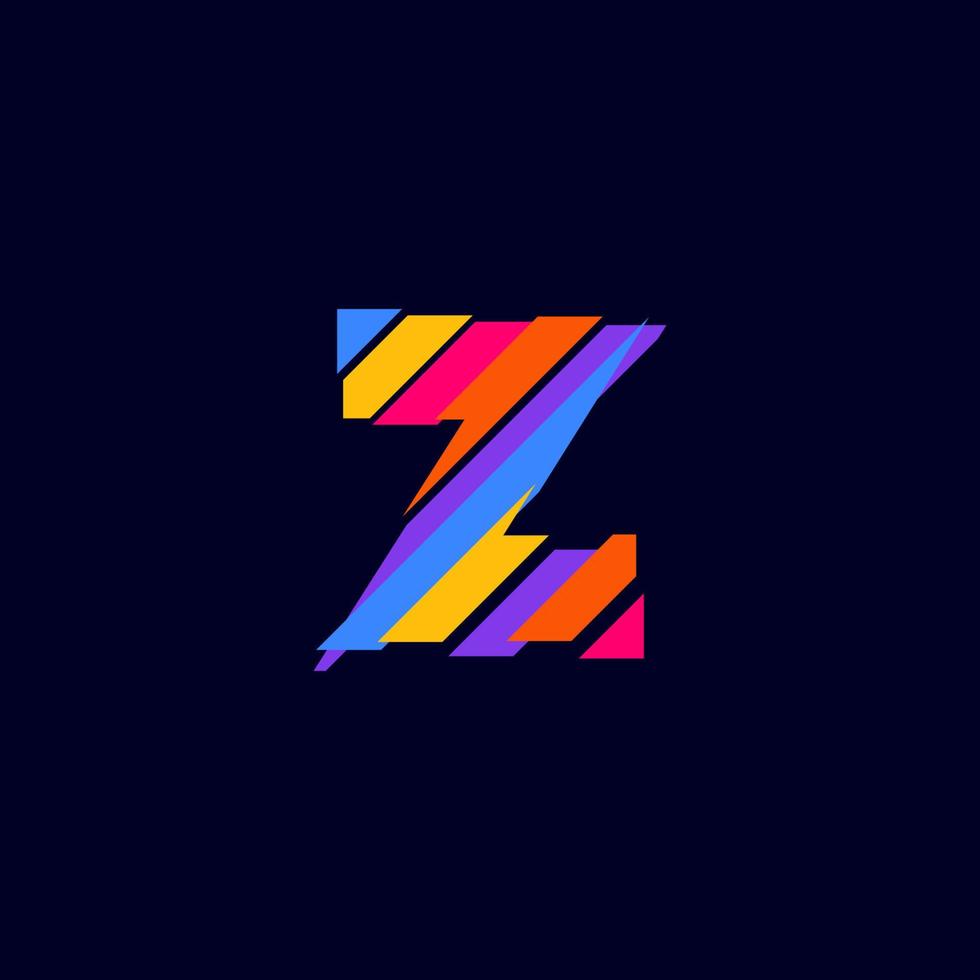 Colorful Abstract Z Letter logo volume design template. Z font icon