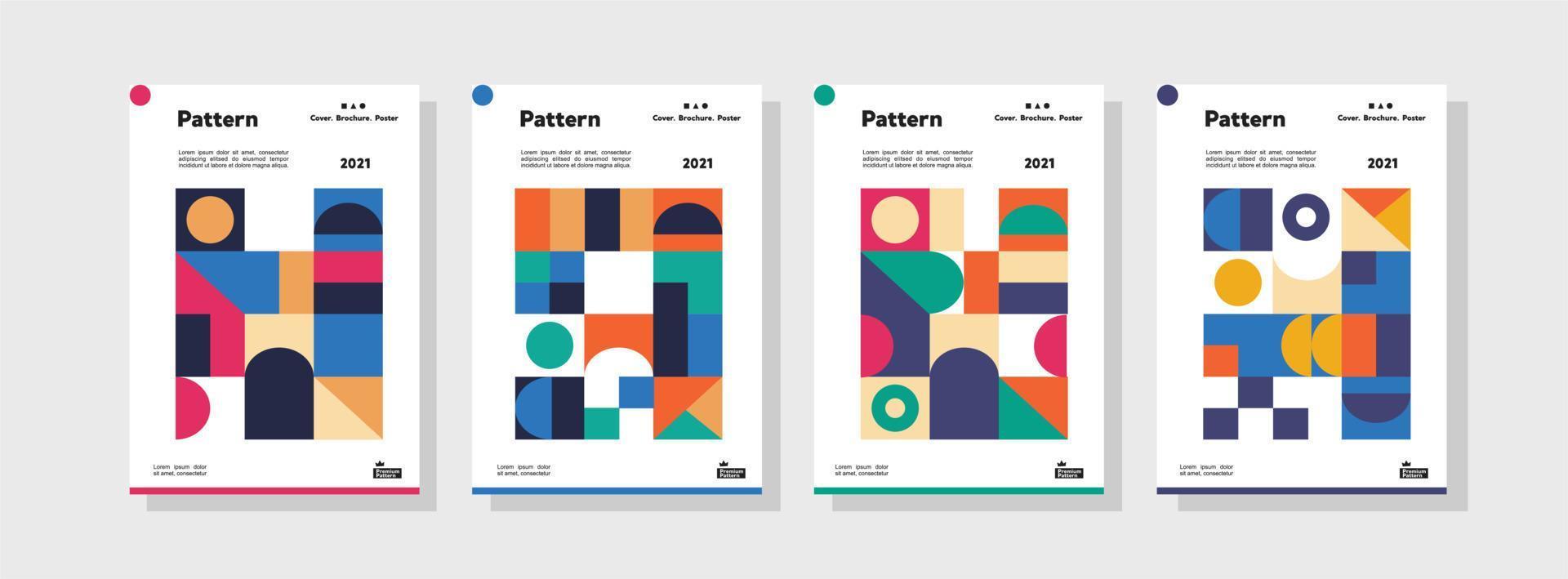 Collection of corporate identity flyer templates. A4 vector business presentation set geometric orientation mockup.