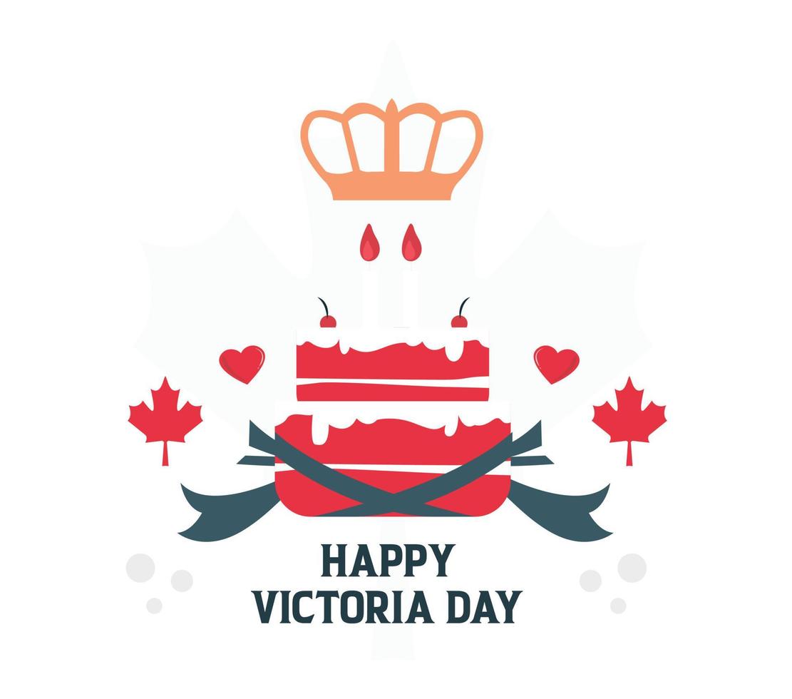 happy victoria day. Queen's birthday cake as a symbol of the royal kingdom vector
