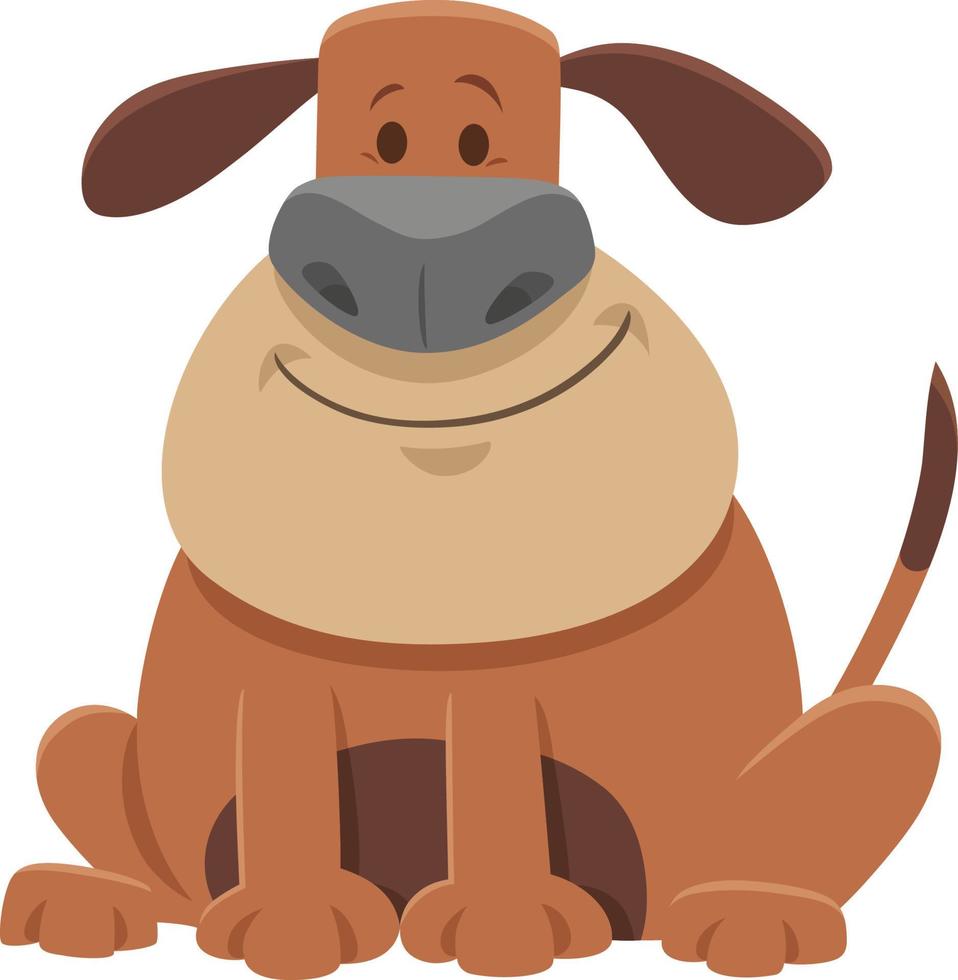 cartoon beige spotted dog animal character vector