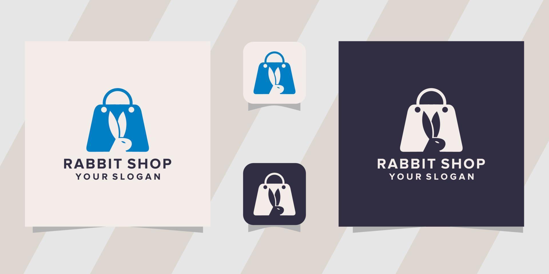 diseño de logotipo de tienda de conejos vector