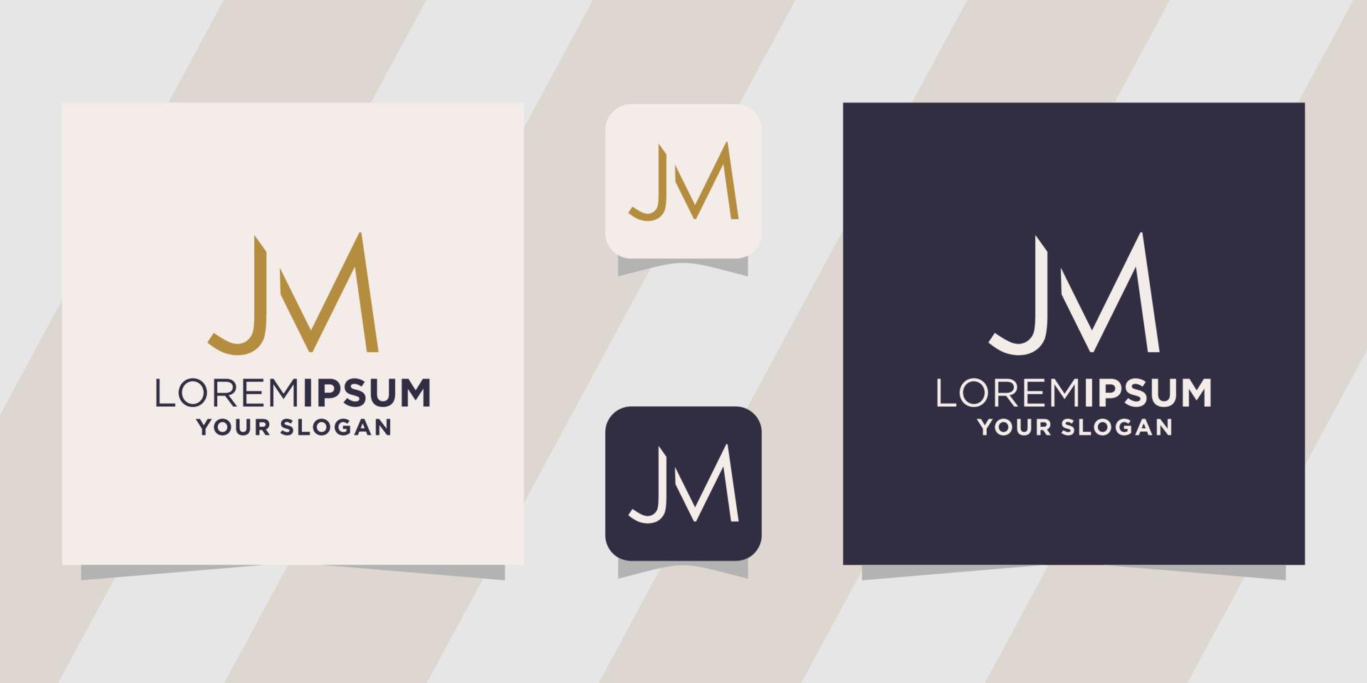 letter jm logo template vector