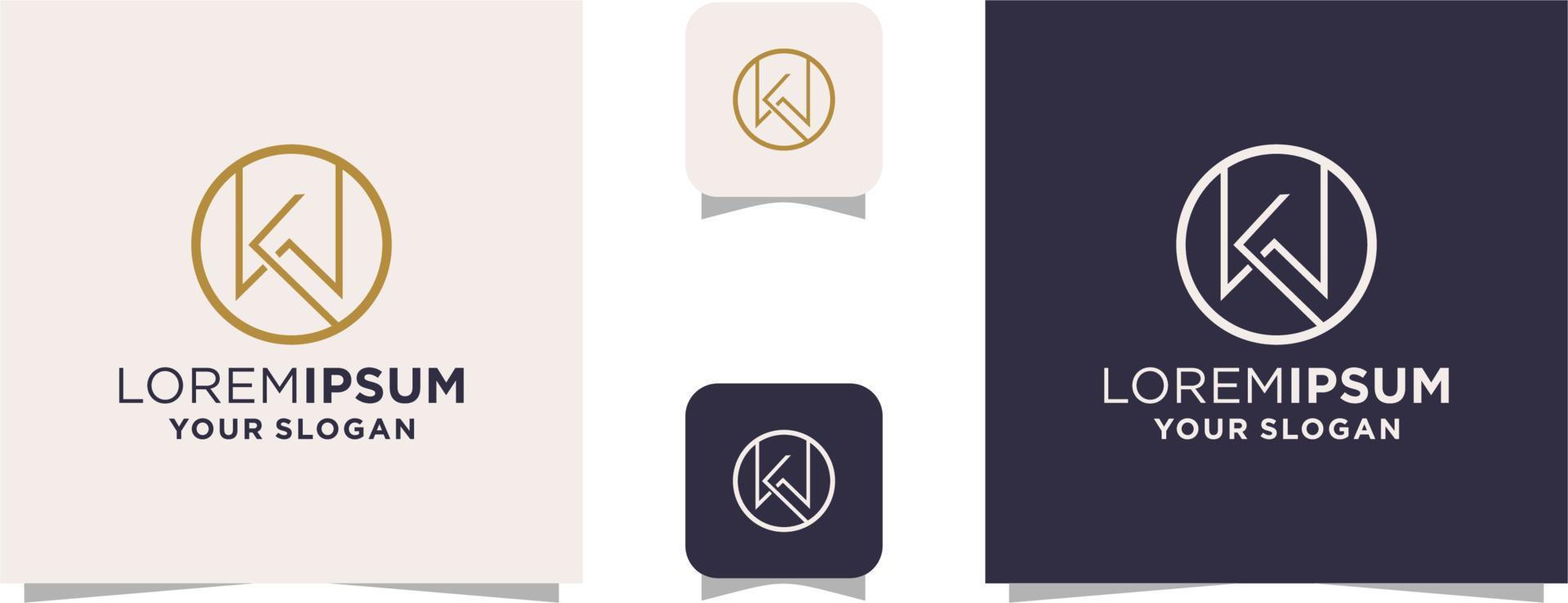 letter kw wk logo template vector