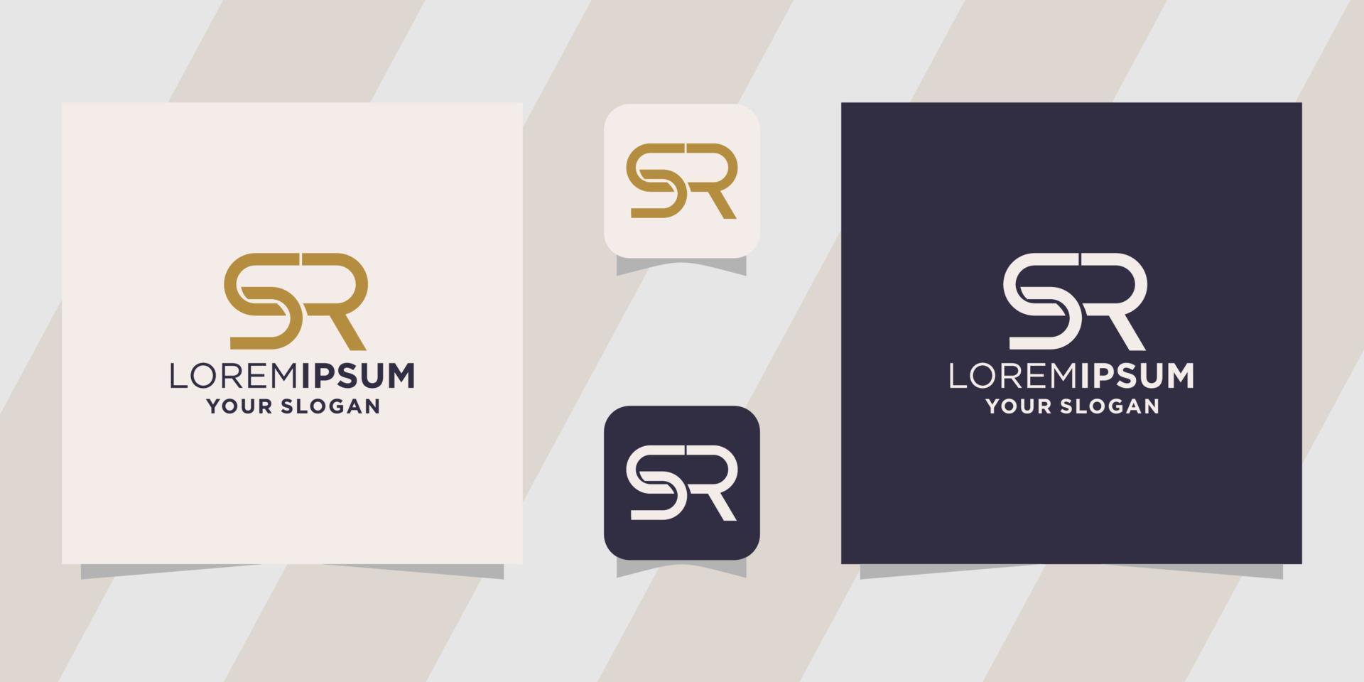 letter sr logo template vector