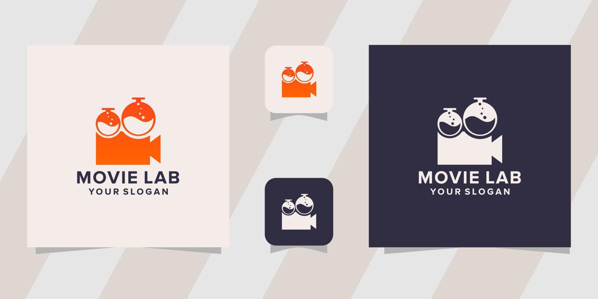 movie lab logo template vector