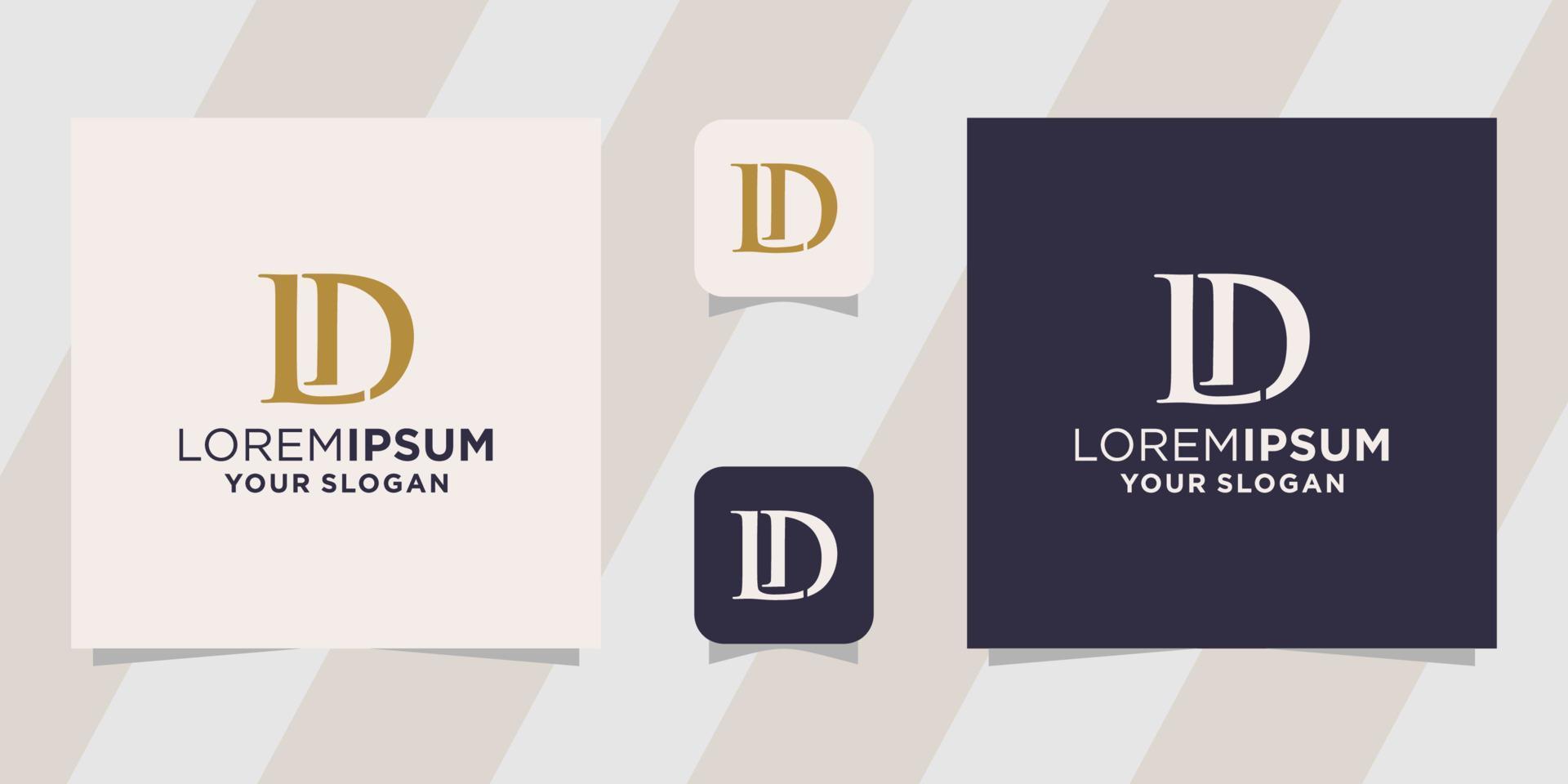 letter ld logo template vector