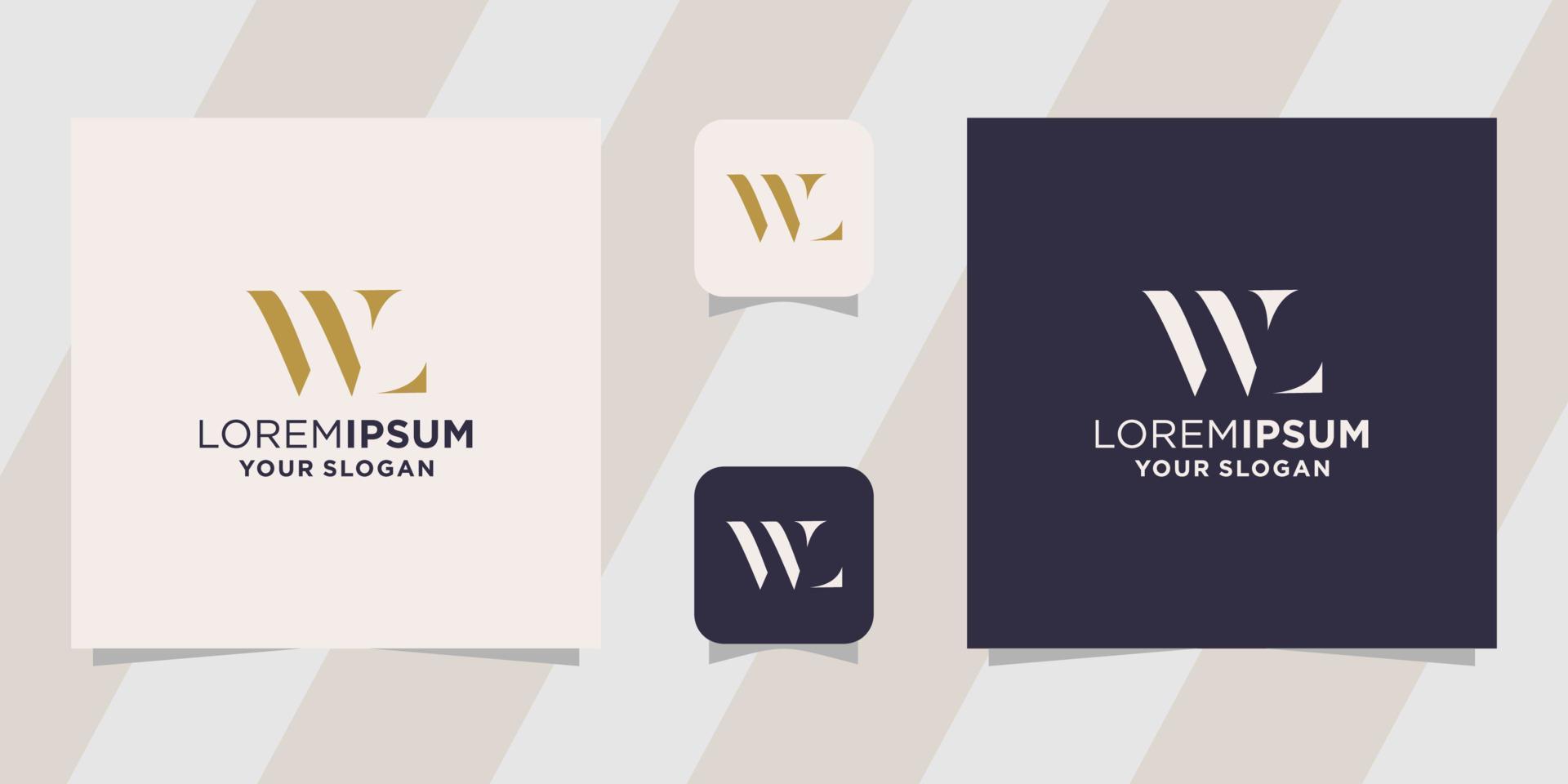 letter wl logo template vector