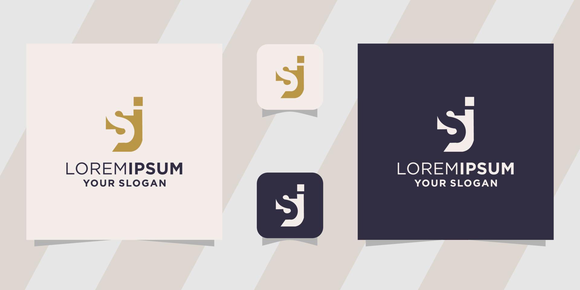 letter sj logo template vector