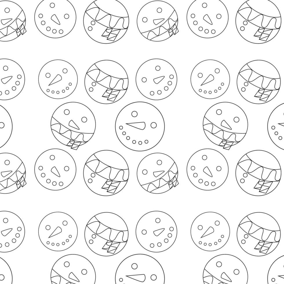 seamless linear pattern of christmas gingerbread cookies in the shape of circle vector