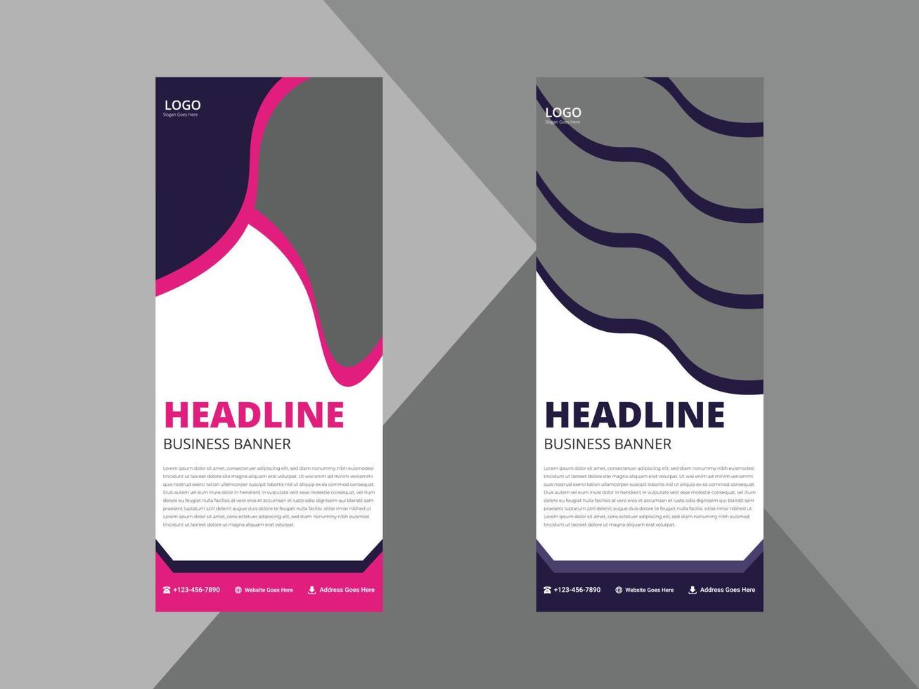 creative agency roll up banner design template. modern business poster leaflet design. cover, roll up banner, poster, print-ready vector