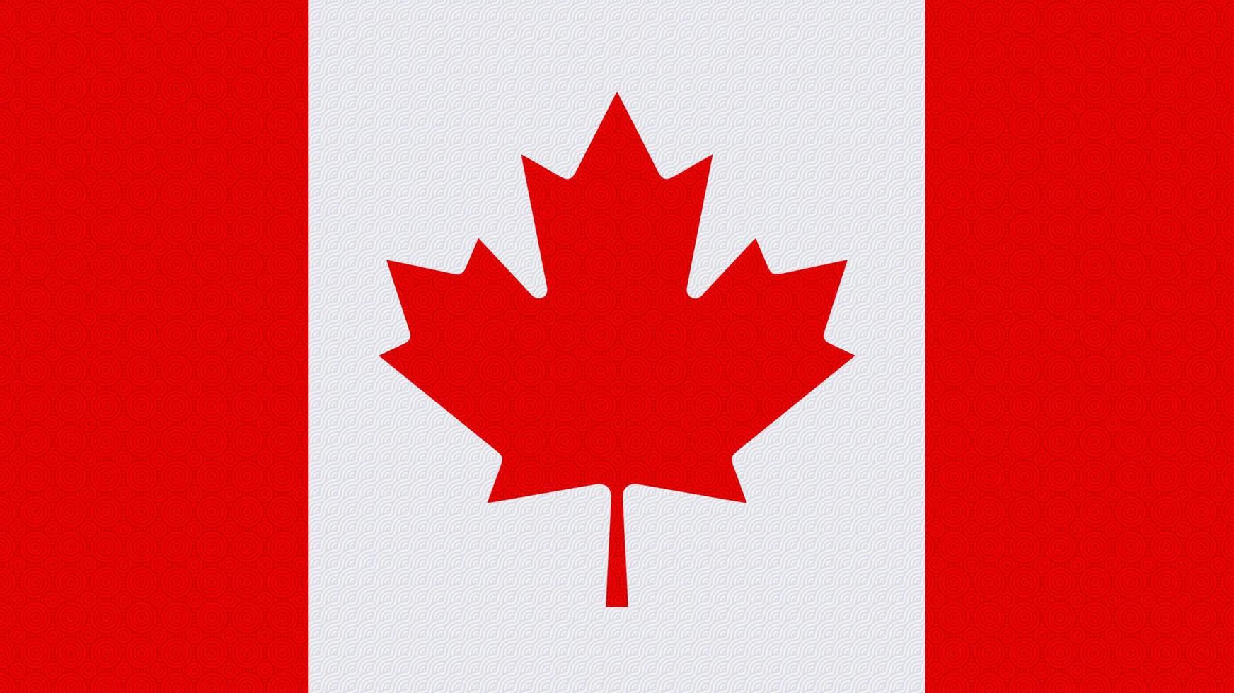 The Canadian national flag with circle wave pattern background. vector