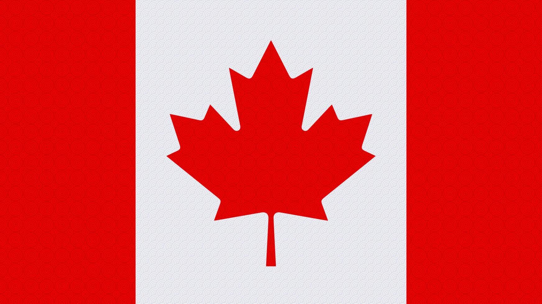 la bandera nacional canadiense con fondo de patrón de onda circular. vector