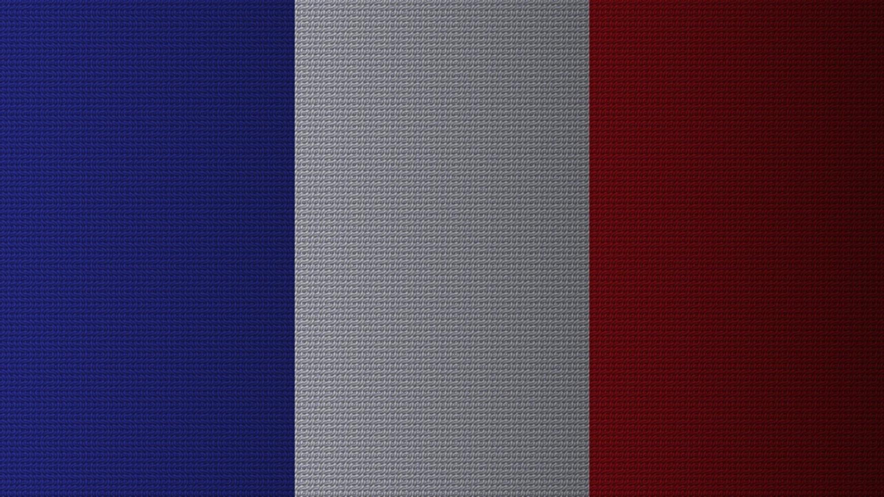 la bandera nacional de francia. el tricolor de francia. papel tapiz de bandera nacional con patrón de onda, estilo degradado de puntos y sombras. vector