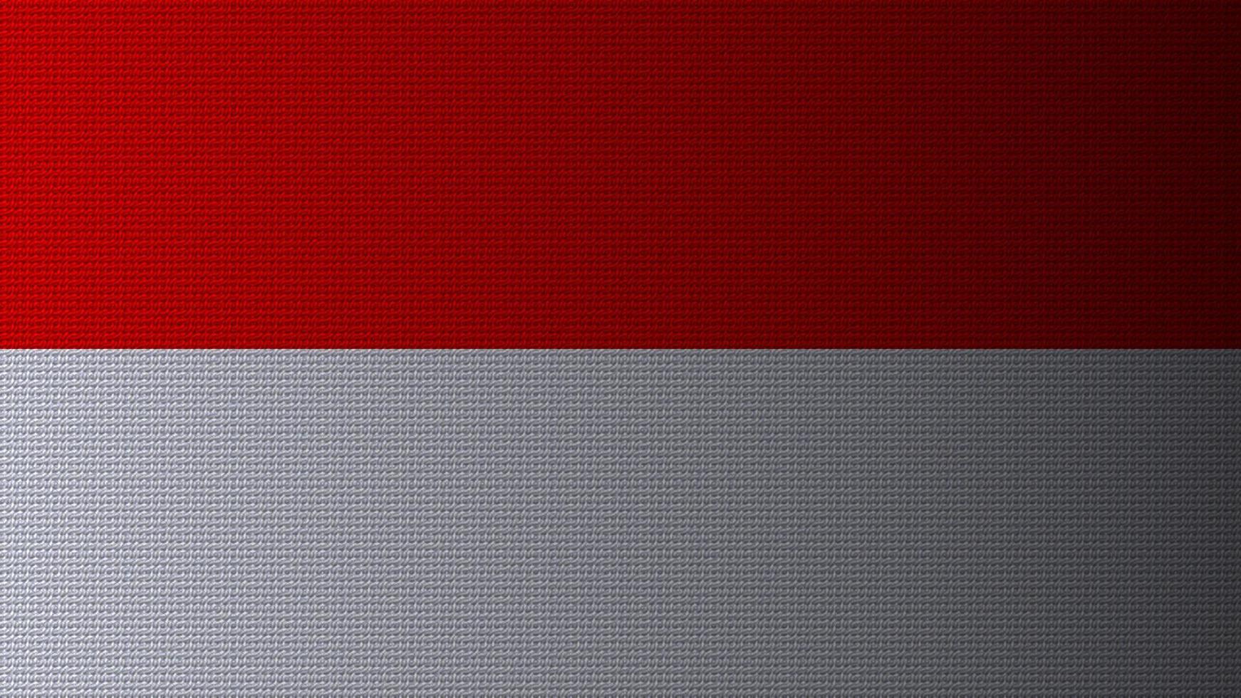 la bandera nacional de indonesia. el dúo indonesio colorea bandas. Fondo de pantalla de bandera nacional con patrón de onda, estilo degradado de puntos y sombras. vector