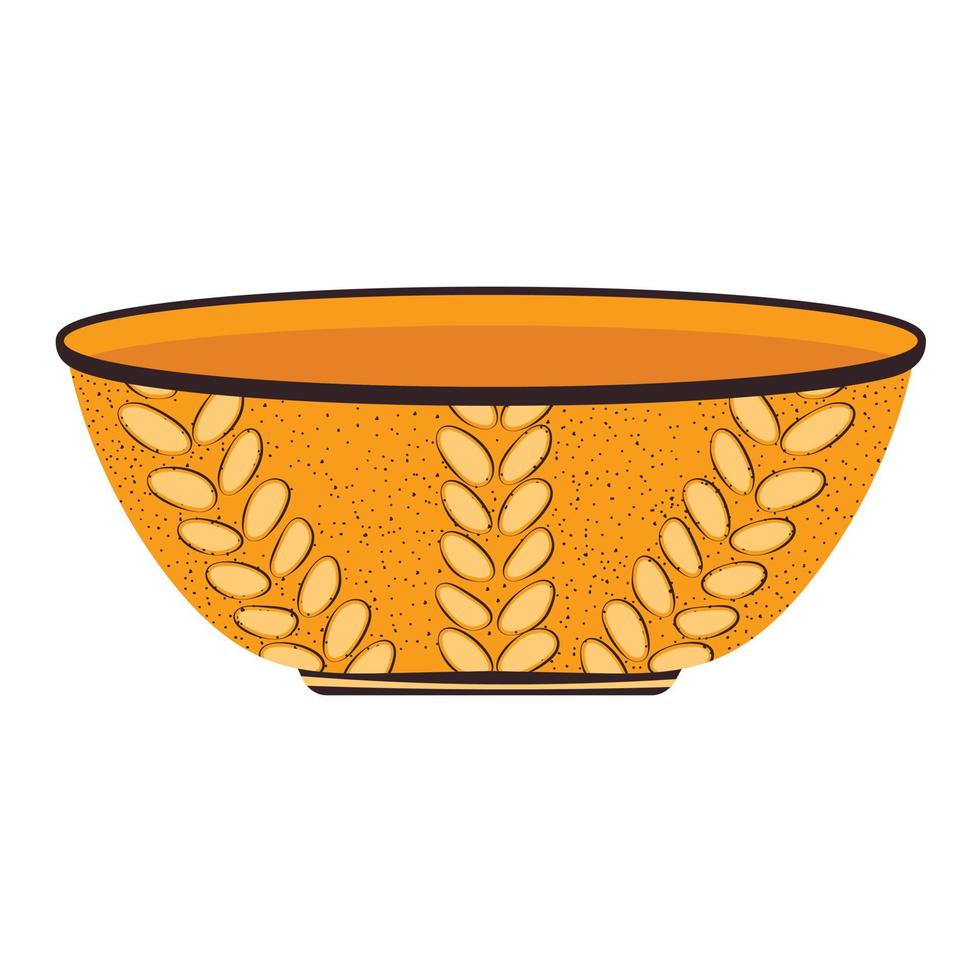 Ceramic Orange Scandinavian Salad Bowl vector