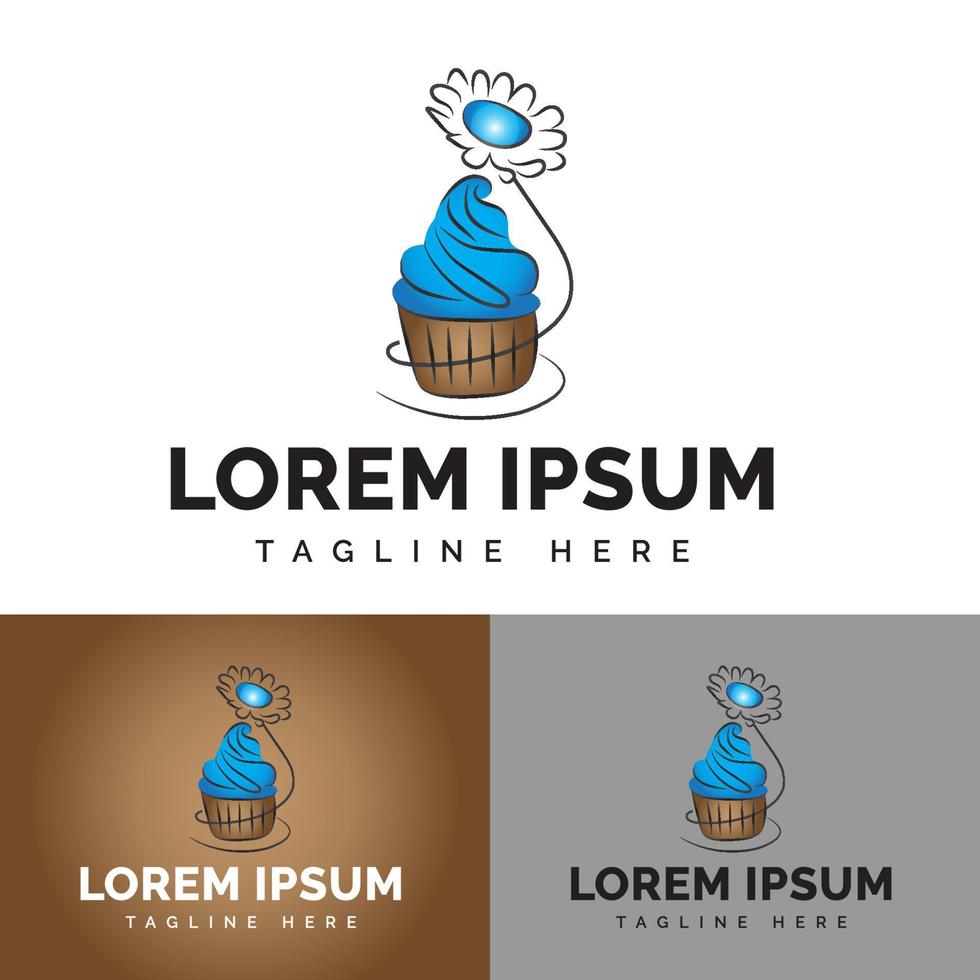 Ice Cream Cake Logo Design vector