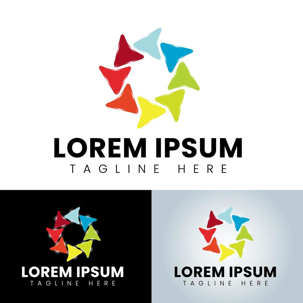 Colorful Arrow Group Business Logo Design vector