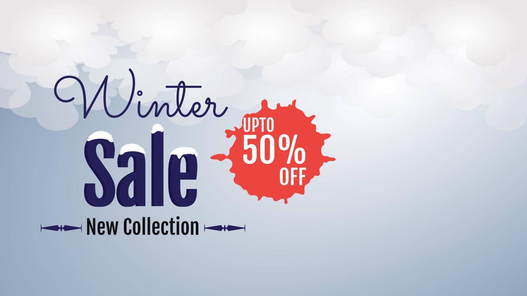 Winter sales banner template vector