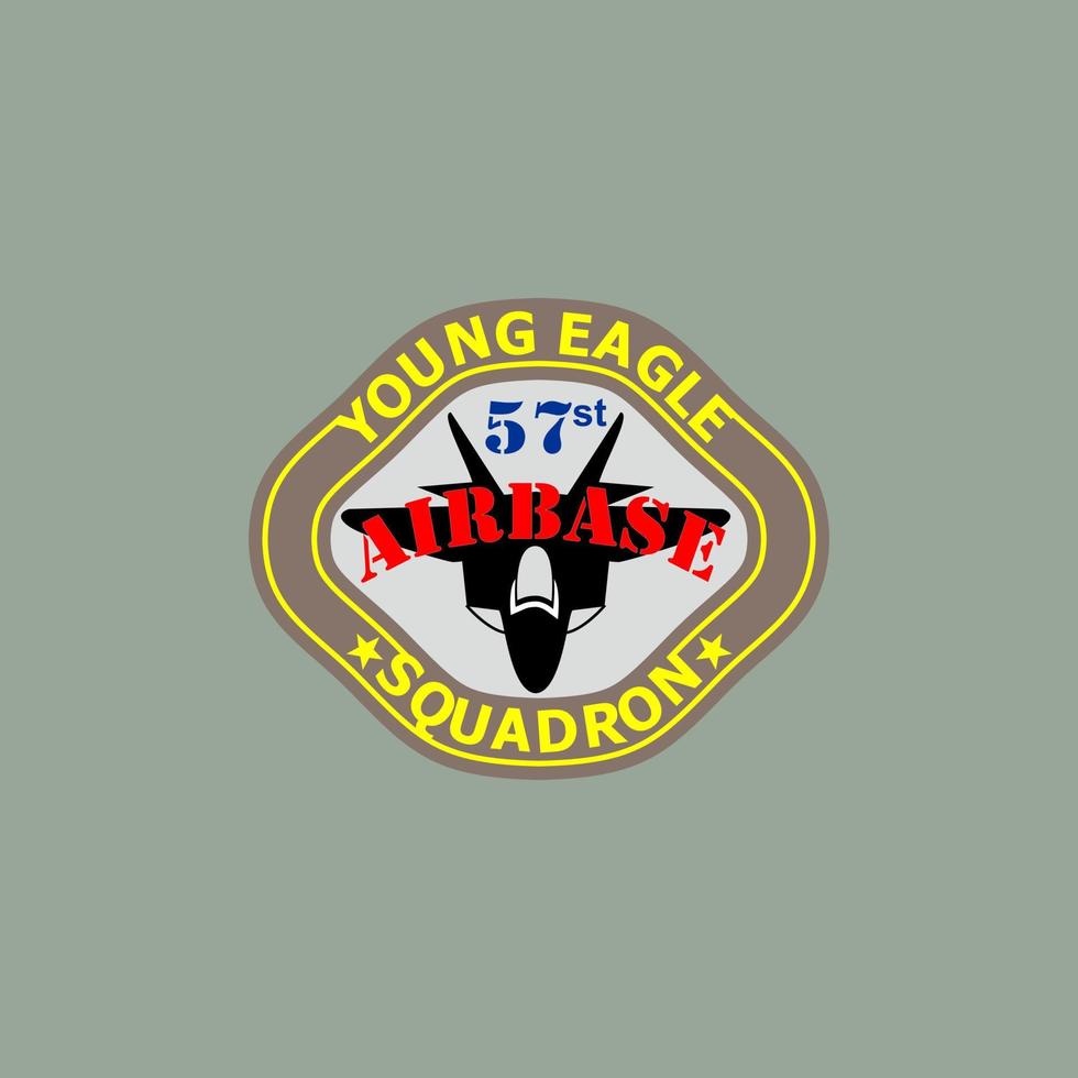 young eagle squadron badge illustration design. freestyle badge design vector