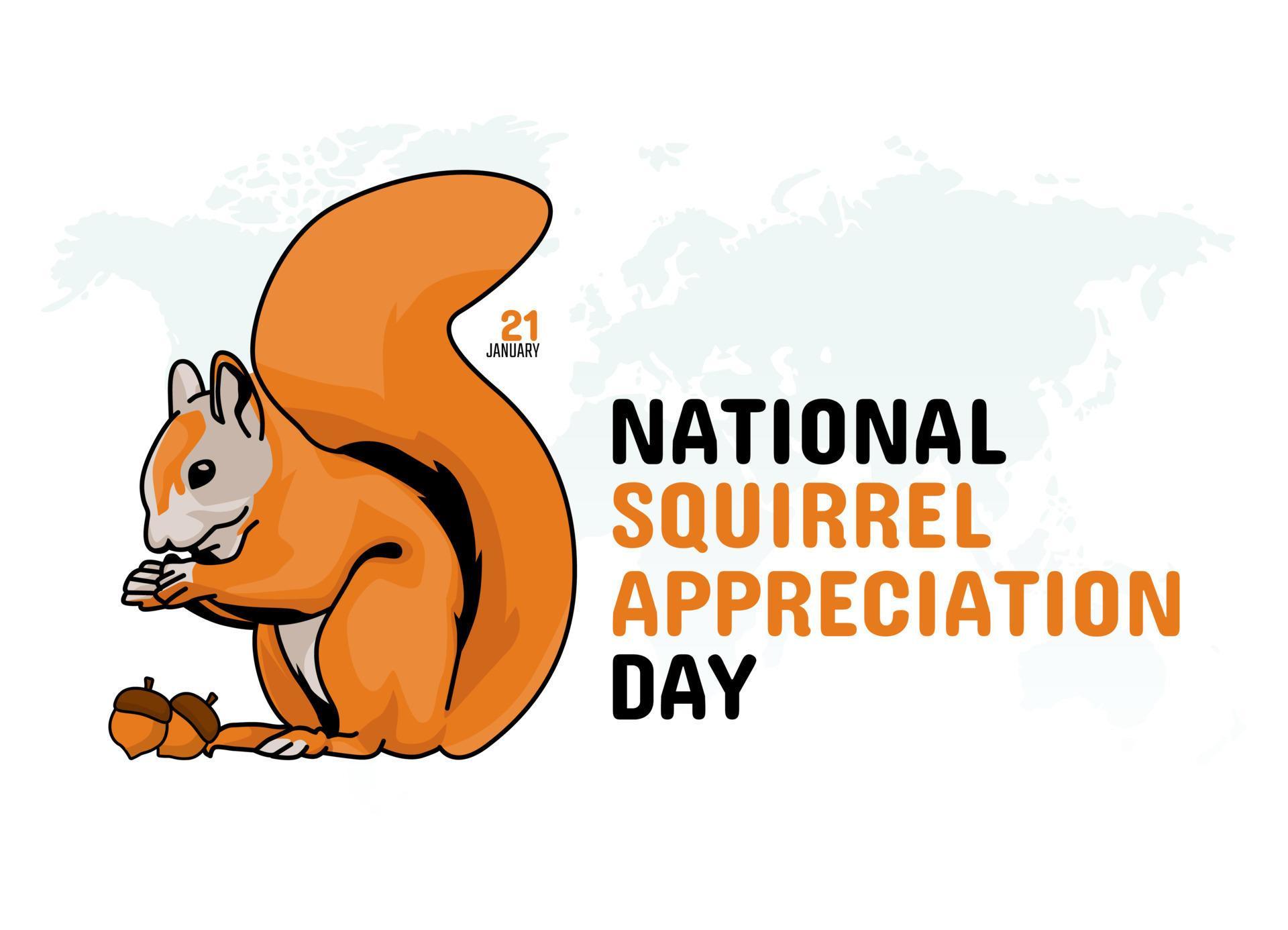 vector graphic of national squirrel appreciation day good for national